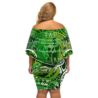 Father's Day Cook Islands Off Shoulder Short Dress Special Dad Polynesia Paradise DT02 - Polynesian Pride