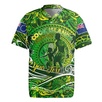 Father's Day Cook Islands Rugby Jersey Special Dad Polynesia Paradise DT02 Green - Polynesian Pride