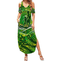 Father's Day Cook Islands Summer Maxi Dress Special Dad Polynesia Paradise DT02 Women Green - Polynesian Pride