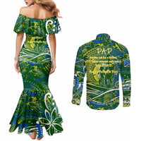 Father's Day Solomon Islands Couples Matching Mermaid Dress and Long Sleeve Button Shirt Special Dad Polynesia Paradise DT02 - Polynesian Pride