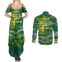 Father's Day Solomon Islands Couples Matching Summer Maxi Dress and Long Sleeve Button Shirt Special Dad Polynesia Paradise DT02 - Polynesian Pride
