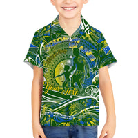 Father's Day Solomon Islands Family Matching Long Sleeve Bodycon Dress and Hawaiian Shirt Special Dad Polynesia Paradise