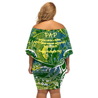 Father's Day Solomon Islands Off Shoulder Short Dress Special Dad Polynesia Paradise DT02 - Polynesian Pride