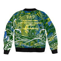 Father's Day Solomon Islands Sleeve Zip Bomber Jacket Special Dad Polynesia Paradise