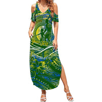 Father's Day Solomon Islands Summer Maxi Dress Special Dad Polynesia Paradise DT02 Women Green - Polynesian Pride