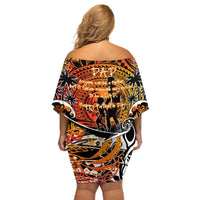 Father's Day Marquesas Islands Off Shoulder Short Dress Special Dad Polynesia Paradise DT02 - Polynesian Pride