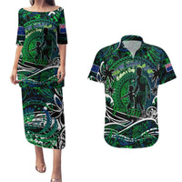 Father's Day New Zealand Couples Matching Puletasi and Hawaiian Shirt Special Dad Polynesia Paradise DT02 Green - Polynesian Pride