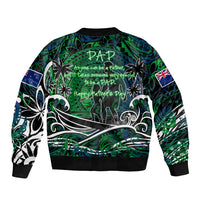 Father's Day New Zealand Sleeve Zip Bomber Jacket Special Dad Polynesia Paradise DT02 - Polynesian Pride