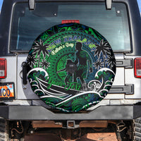 Father's Day New Zealand Spare Tire Cover Special Dad Polynesia Paradise DT02 Green - Polynesian Pride
