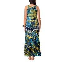 Father's Day Tokelau Tank Maxi Dress Special Dad Polynesia Paradise DT02 - Polynesian Pride