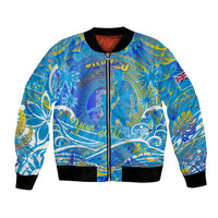 Father's Day Tuvalu Bomber Jacket Special Dad Polynesia Paradise DT02 Unisex Blue - Polynesian Pride