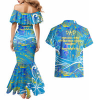 Father's Day Tuvalu Couples Matching Mermaid Dress and Hawaiian Shirt Special Dad Polynesia Paradise DT02 - Polynesian Pride