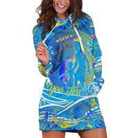 Father's Day Tuvalu Hoodie Dress Special Dad Polynesia Paradise DT02 Blue - Polynesian Pride