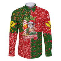 Hawaii Christmas Family Matching Off Shoulder Short Dress and Hawaiian Shirt Mele Kalikimaka Kanaka Maoli DT02 Dad's Shirt - Long Sleeve Art - Polynesian Pride