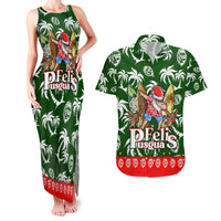 Guam Christmas Couples Matching Tank Maxi Dress and Hawaiian Shirt Felis Pusgua Tropical Xmas Patterns DT02 Green - Polynesian Pride