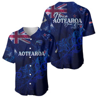 Personalised New Zealand Baseball Jersey Aotearoa Map Silver Fern DT02 - Polynesian Pride