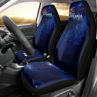 Personalised New Zealand Car Seat Cover Aotearoa Map Silver Fern DT02 - Polynesian Pride