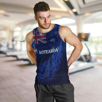 Personalised New Zealand Men Tank Top Aotearoa Map Silver Fern DT02 - Polynesian Pride