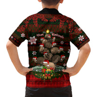 Meri Kirihimete New Zealand Family Matching Off Shoulder Maxi Dress and Hawaiian Shirt Christmas Kiwi Maori DT02 - Polynesian Pride