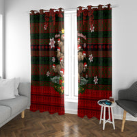 Meri Kirihimete New Zealand Window Curtain Christmas Kiwi Maori DT02 With Grommets Red - Polynesian Pride