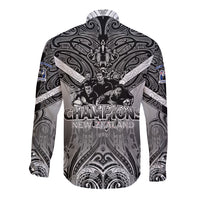 New Zealand Long Sleeve Button Shirt Rugby Aotearoa Champions DT02 - Polynesian Pride
