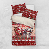 Dog Sled Christmas Bedding Set Husky Sleigh Ride Design - Polynesian Pride