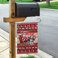 Dog Sled Christmas Garden Flag Husky Sleigh Ride Design - Polynesian Pride
