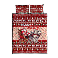 Dog Sled Christmas Quilt Bed Set Husky Sleigh Ride Design - Polynesian Pride
