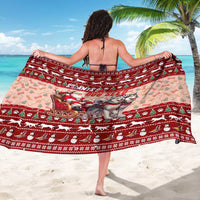 Dog Sled Christmas Sarong Husky Sleigh Ride Design - Polynesian Pride
