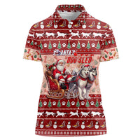 Dog Sled Christmas Women Polo Shirt Husky Sleigh Ride Design - Polynesian Pride
