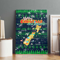 Merry Christmas New Zealand Canvas Wall Art Xmas Travel Map - Polynesian Pride