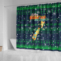 Merry Christmas New Zealand Shower Curtain Xmas Travel Map - Polynesian Pride