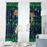 Merry Christmas New Zealand Window Curtain Xmas Travel Map - Polynesian Pride