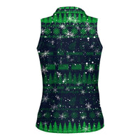 Merry Christmas New Zealand Women Sleeveless Polo Shirt Xmas Travel Map - Polynesian Pride