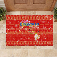 Merry Christmas Hawaii Rubber Doormat Xmas Travel Map - Polynesian Pride