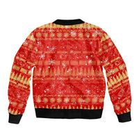 Merry Christmas Hawaii Sleeve Zip Bomber Jacket Xmas Travel Map DT02 - Polynesian Pride