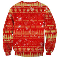 Merry Christmas Hawaii Sweatshirt Xmas Travel Map - Polynesian Pride