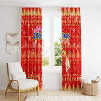 Merry Christmas Hawaii Window Curtain Xmas Travel Map - Polynesian Pride