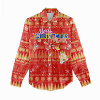 Merry Christmas Hawaii Women Casual Shirt Xmas Travel Map - Polynesian Pride