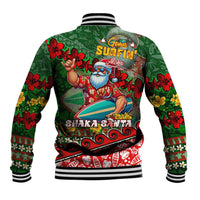 Mele Kalikimaka Shaka Santa Baseball Jacket Hawaiian Surf Christmas Design with Aloha Spirit DT02 - Polynesian Pride