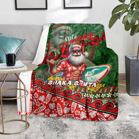 Mele Kalikimaka Shaka Santa Blanket Hawaiian Surf Christmas Design with Aloha Spirit - Polynesian Pride