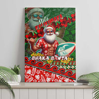 Mele Kalikimaka Shaka Santa Canvas Wall Art Hawaiian Surf Christmas Design with Aloha Spirit DT02 - Polynesian Pride