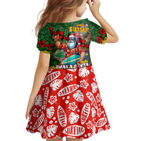 Mele Kalikimaka Shaka Santa Family Matching Short Sleeve Bodycon Dress and Hawaiian Shirt Hawaiian Surf Christmas Design with Aloha Spirit - Polynesian Pride