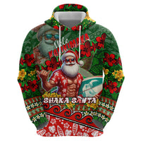 Mele Kalikimaka Shaka Santa Hoodie Hawaiian Surf Christmas Design with Aloha Spirit - Polynesian Pride