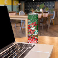 Mele Kalikimaka Shaka Santa Skinny Tumbler Hawaiian Surf Christmas Design with Aloha Spirit - Polynesian Pride