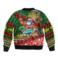 Mele Kalikimaka Shaka Santa Sleeve Zip Bomber Jacket Hawaiian Surf Christmas Design with Aloha Spirit - Polynesian Pride