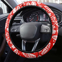 Mele Kalikimaka Shaka Santa Steering Wheel Cover Hawaiian Surf Christmas Design with Aloha Spirit - Polynesian Pride