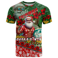 Mele Kalikimaka Shaka Santa T Shirt Hawaiian Surf Christmas Design with Aloha Spirit - Polynesian Pride