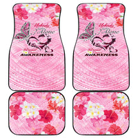 Butterfly Polynesia Breast Cancer Car Mats Nobody Fights Alone Pink Out Tropical Hibiscus DT02 - Polynesian Pride