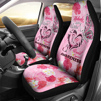 Butterfly Polynesia Breast Cancer Car Seat Cover Nobody Fights Alone Pink Out Tropical Hibiscus